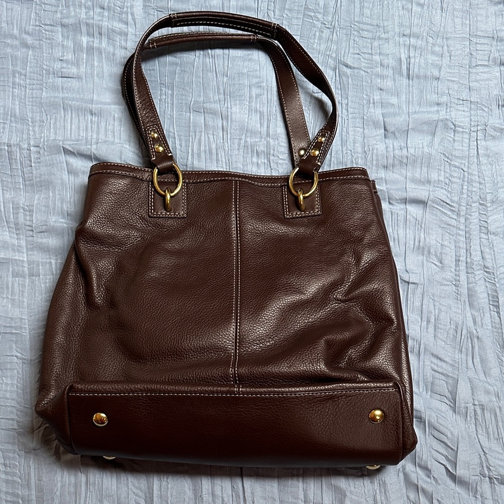 Coach Dark Brown Leather Shoulder Bag - Picture 3 of 8
